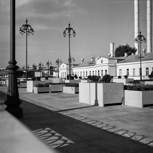 Москва Патриарший мост черно-белая фотография